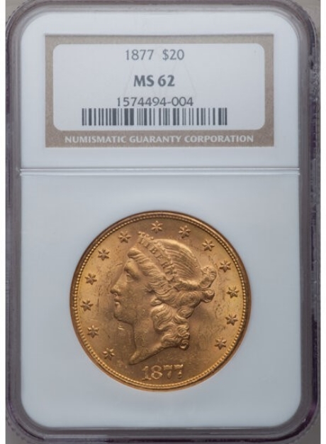 Picture of 1877 $20 Liberty Double Eagle MS62