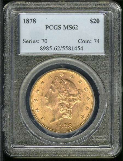 Picture of 1878 $20 Liberty Double Eagle MS62