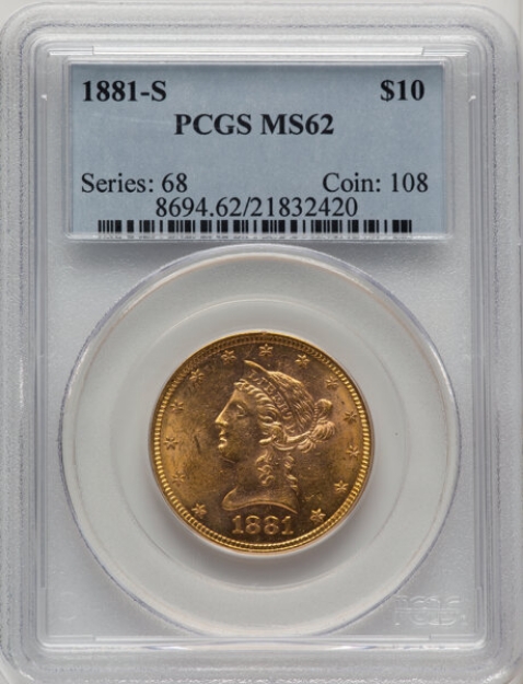 Picture of 1881 $10 Liberty Eagle MS62
