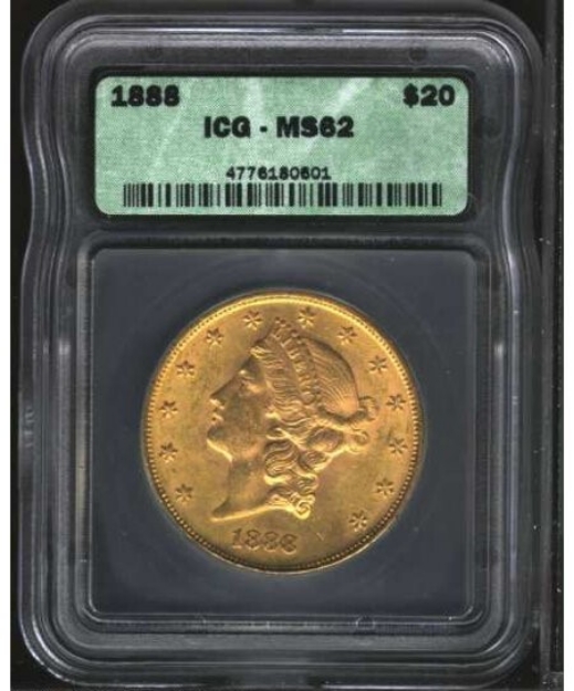 Picture of 1888 $20 Liberty Double Eagle MS62