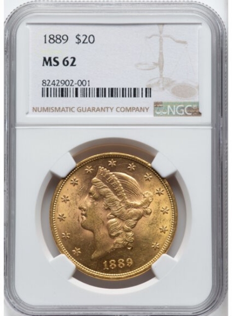 Picture of 1889 $20 Liberty Double Eagle MS62