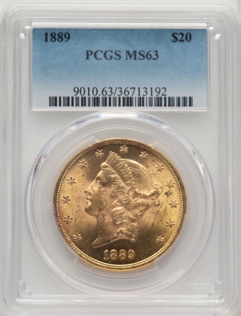 Picture of 1889 $20 Liberty Double Eagle MS63