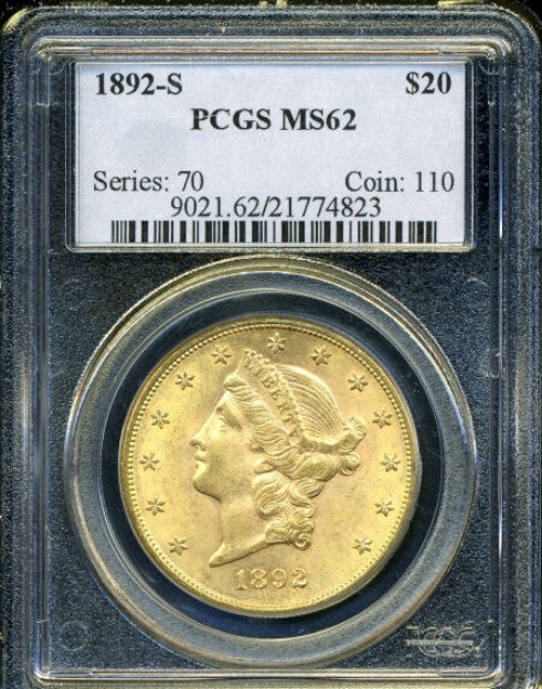 Picture of 1892S $20 Liberty Double Eagle MS62