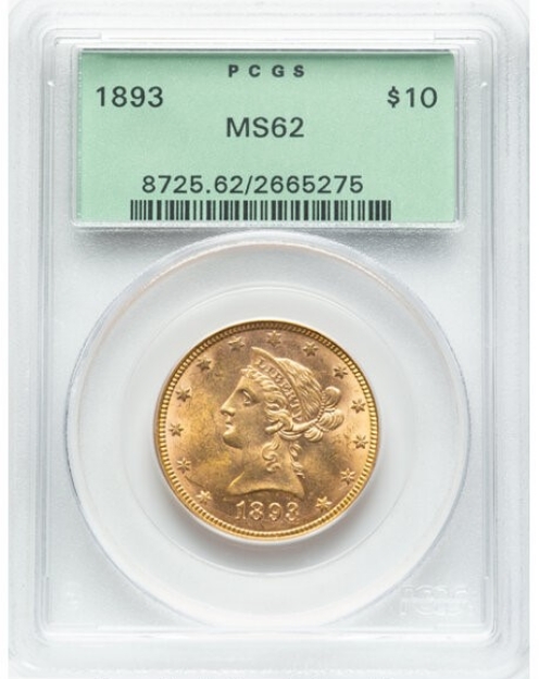 Picture of 1893 $10 Liberty Eagle MS62