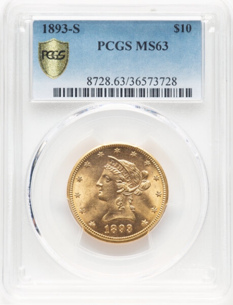 Picture of 1893S $10 Liberty Eagle MS63