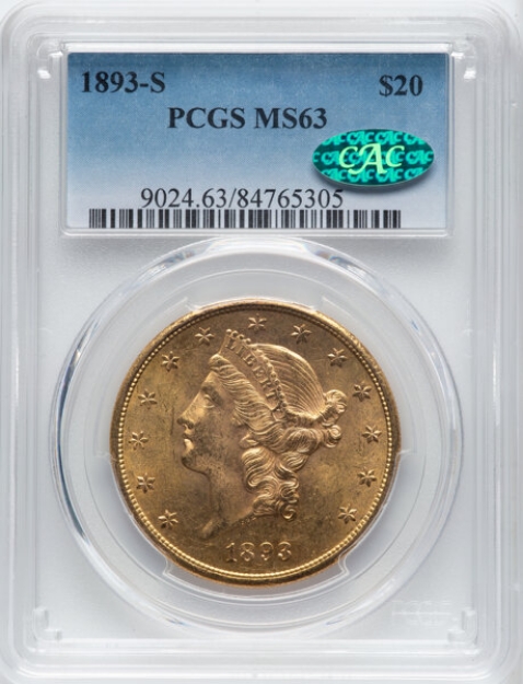 Picture of 1893S $20 Liberty Double Eagle MS63