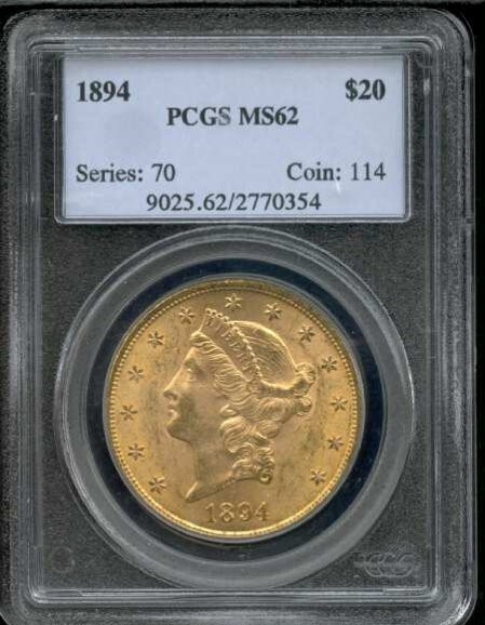 Picture of 1894 $20 Liberty Double Eagle MS62