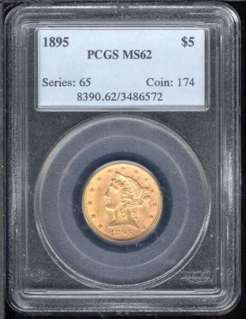 Picture of 1895 $5 Liberty Half Eagle MS62