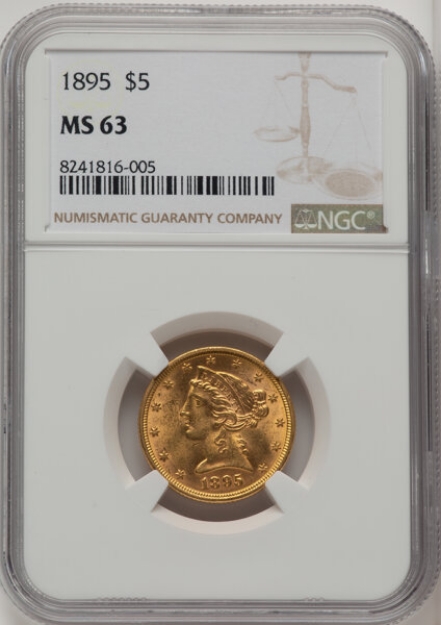 Picture of 1895 $5 Liberty Half Eagle MS63