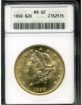 Picture of 1899 $20 Liberty Double Eagle MS62