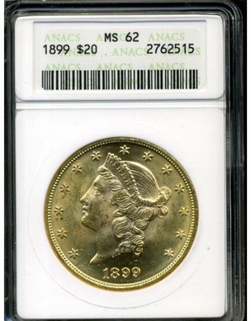 Picture of 1899 $20 Liberty Double Eagle MS62