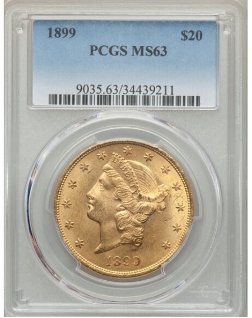 Picture of 1899 $20 Liberty Double Eagle MS63