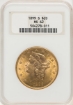 Picture of 1899S $20 Liberty Double Eagle MS62