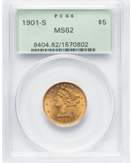 Picture of 1901S $5 Liberty Half Eagle MS62