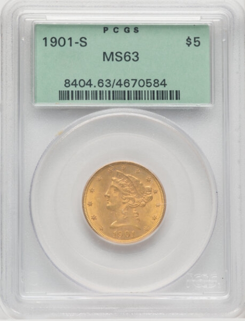 Picture of 1901S $5 Liberty Half Eagle MS63