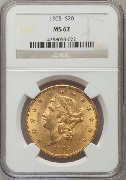 Picture of 1905 $20 Liberty Double Eagle MS62