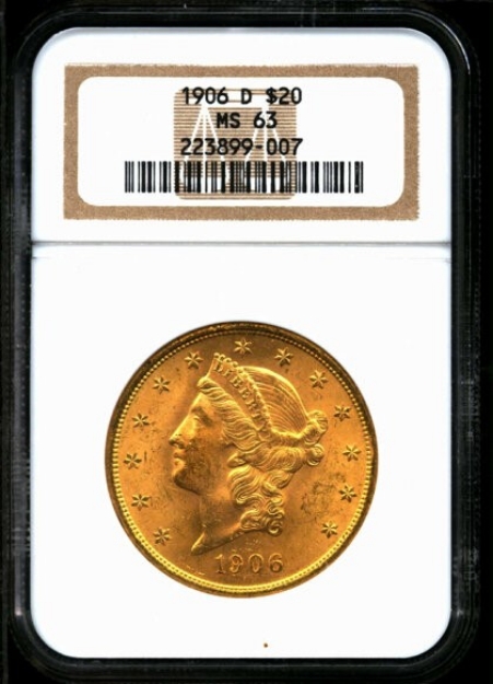 Picture of 1906D $20 Liberty Double Eagle MS63