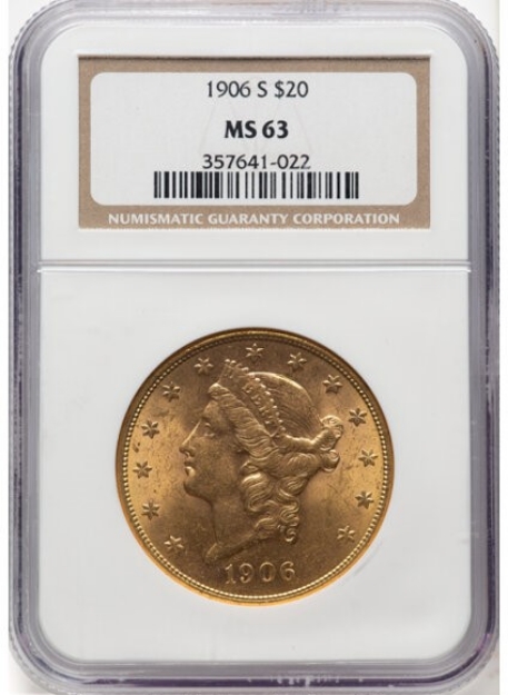 Picture of 1906S $20 Liberty Double Eagle MS63