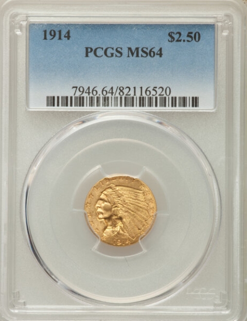 Picture of Common Date $2.5 Indian Head Quarter Eagle MS64
