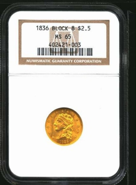 Picture of Common Date $2.5 Liberty Quarter Eagle MS65