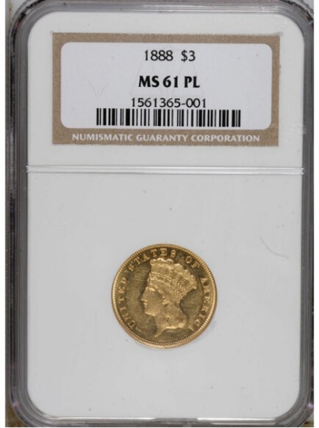 Picture of Common Date $3 Gold MS61
