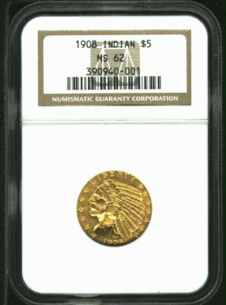 Picture of Common Date $5 Indian Head Half Eagle MS62