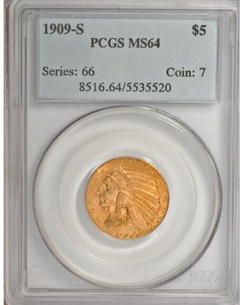 Picture of Common Date $5 Indian Head Half Eagle MS64
