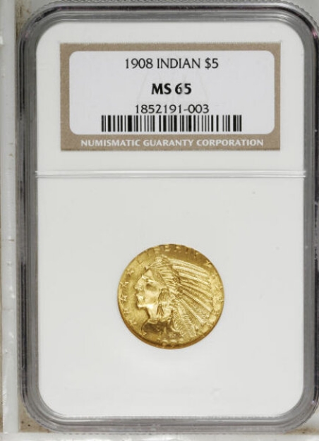 Picture of Common Date $5 Indian Head Half Eagle MS65