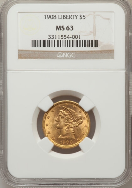 Picture of Common Date $5 Liberty Half Eagle MS63