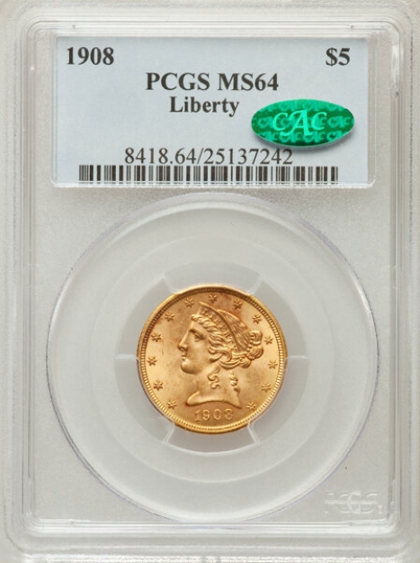 Picture of Common Date $5 Liberty Half Eagle MS64