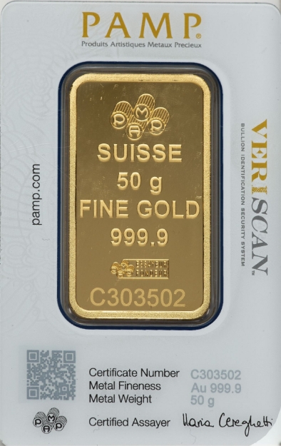 Picture of 50 Gram Gold Bar (With Assay)