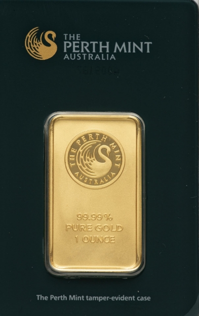 Picture of 1 oz Perth Mint Gold Bar (With Assay)