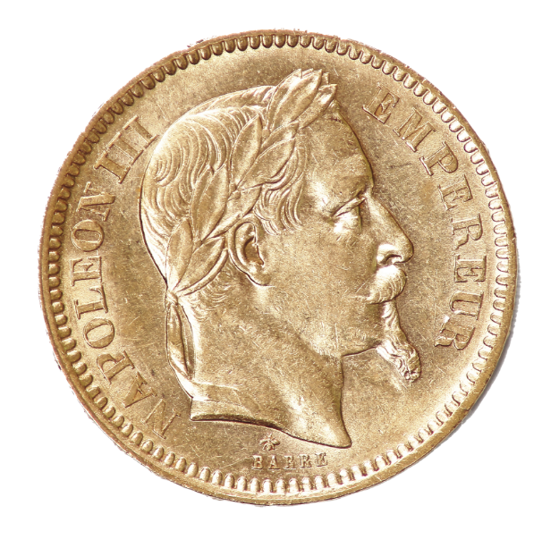Picture of French 20 Franc Gold Napoleon III (.1867, Varied Year)