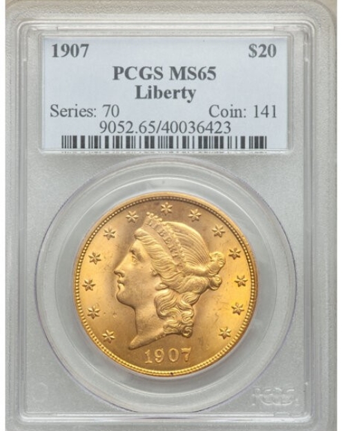 1907 $20 Liberty Double Eagle MS65 1