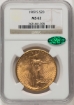 1909S $20 St. Gaudens Double Eagle MS62 1