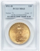 1911D $20 St. Gaudens Double Eagle MS63 1