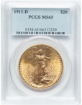 1911D $20 St. Gaudens Double Eagle MS65 1