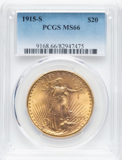 1915S $20 St. Gaudens Double Eagle MS66 1