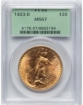 1923D $20 St. Gaudens Double Eagle MS67 1