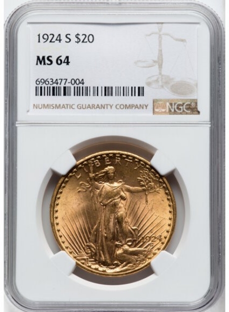 1924S $20 St. Gaudens Double Eagle MS64 1