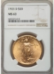 1925D $20 St. Gaudens Double Eagle MS63 1