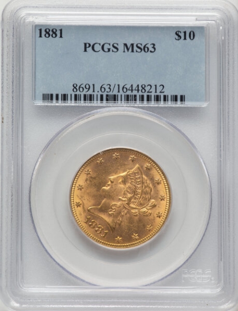1881 $10 Liberty Eagle MS63 1