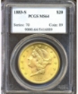 1883-S $20 Liberty Double Eagle MS64 1