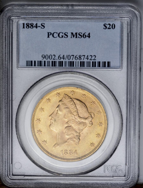 1884-S $20 Liberty Double Eagle MS64 1