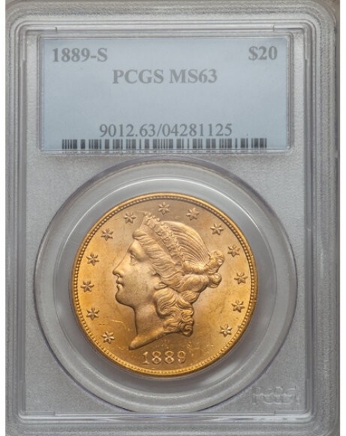1889-S $20 Liberty Double Eagle MS63 1