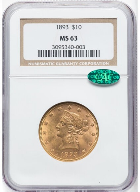 1893 $10 Liberty Eagle MS63 1
