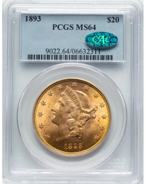 1893 $20 Liberty Double Eagle MS64 1
