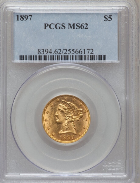 1897 $5 Liberty Half Eagle MS62 1