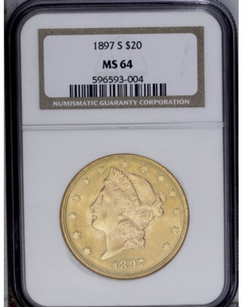 1897-S $20 Liberty Double Eagle MS64 1