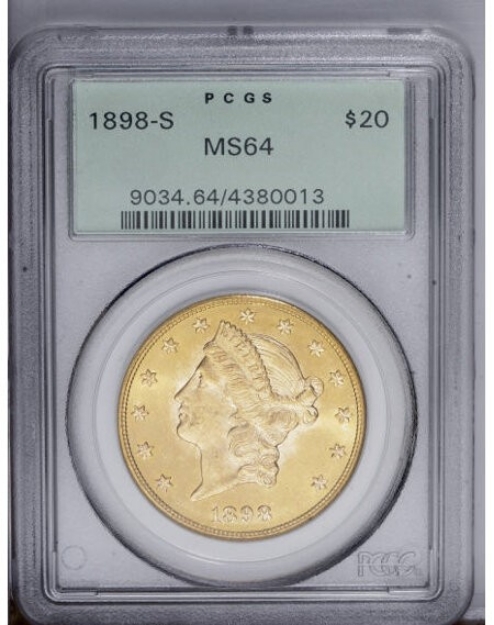 1898-S $20 Liberty Double Eagle MS64 1